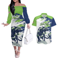 Kane County 2025 Baseball Custom Couples Matching Off The Shoulder Long Sleeve Dress and Hawaiian Shirt Come On Cougar