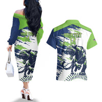 Kane County 2025 Baseball Custom Couples Matching Off The Shoulder Long Sleeve Dress and Hawaiian Shirt Come On Cougar