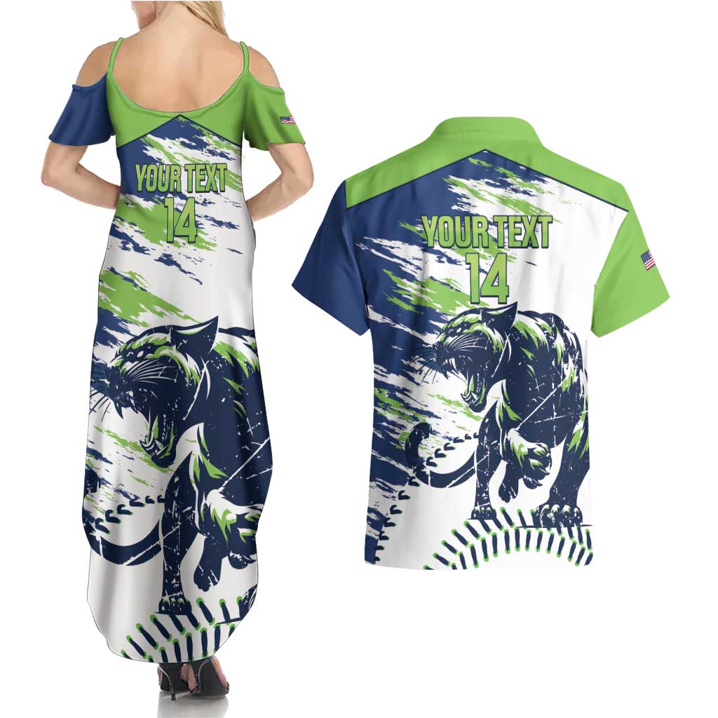 Kane County 2025 Baseball Custom Couples Matching Summer Maxi Dress and Hawaiian Shirt Come On Cougar