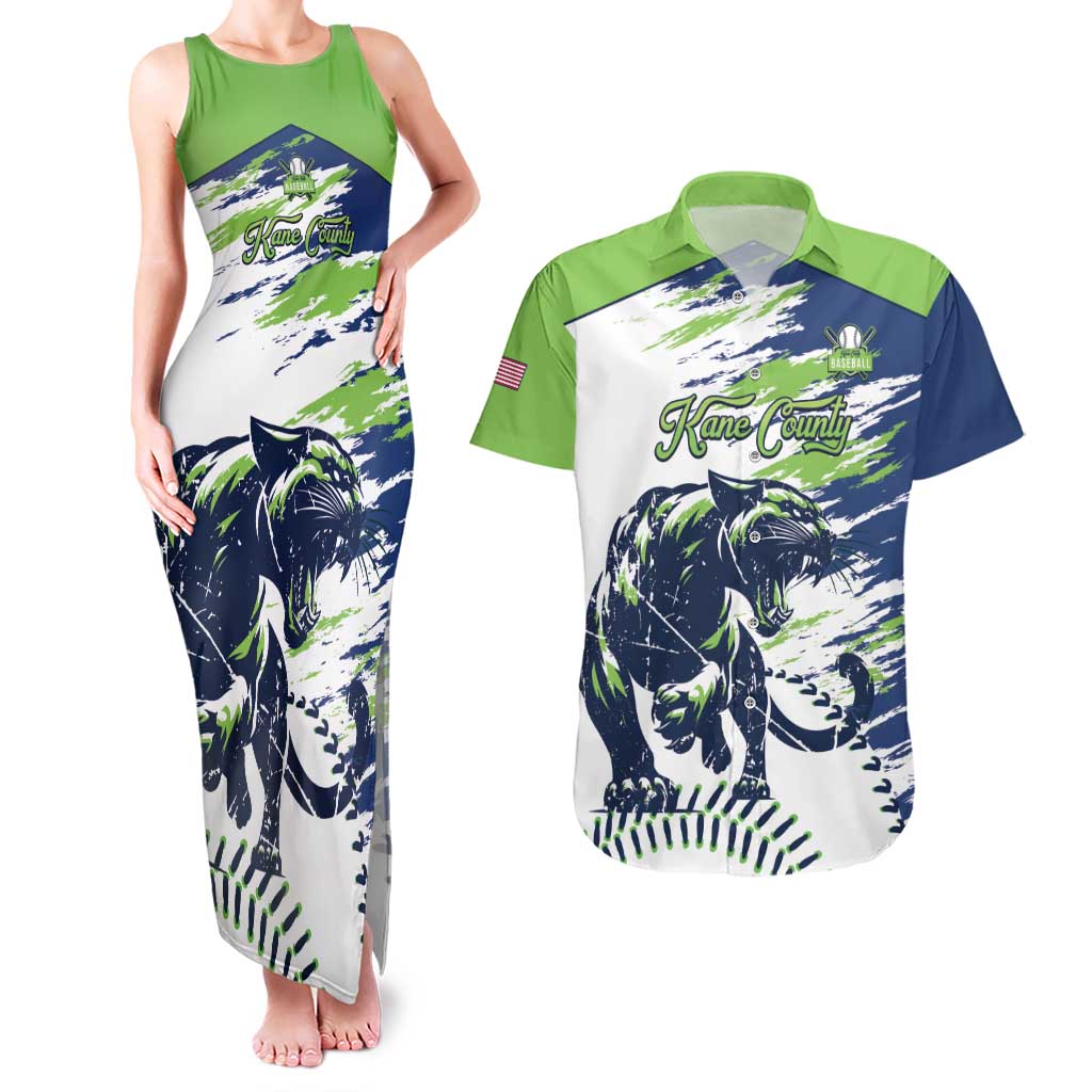 Kane County 2025 Baseball Custom Couples Matching Tank Maxi Dress and Hawaiian Shirt Come On Cougar
