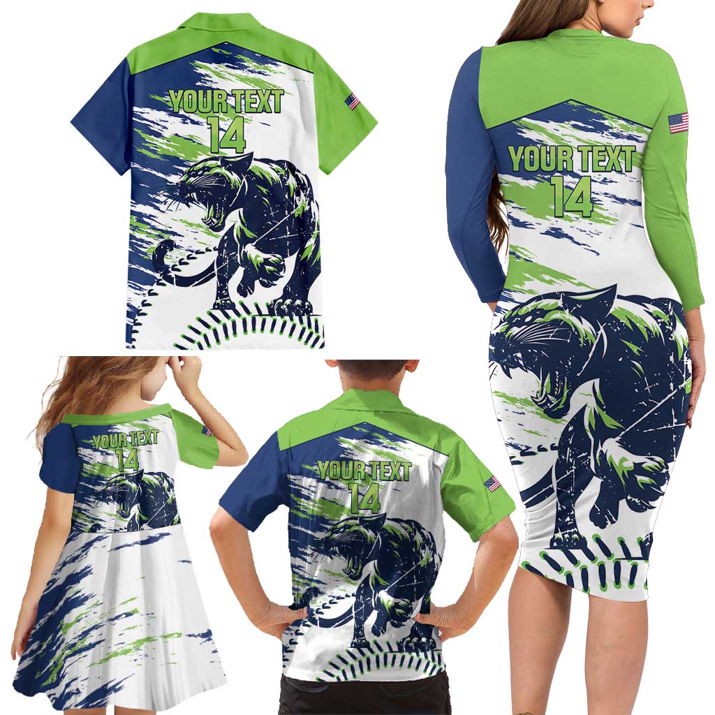 Kane County 2025 Baseball Custom Family Matching Long Sleeve Bodycon Dress and Hawaiian Shirt Come On Cougar