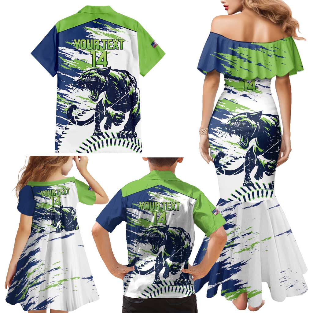 Kane County 2025 Baseball Custom Family Matching Mermaid Dress and Hawaiian Shirt Come On Cougar