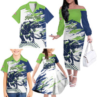 Kane County 2025 Baseball Custom Family Matching Off The Shoulder Long Sleeve Dress and Hawaiian Shirt Come On Cougar