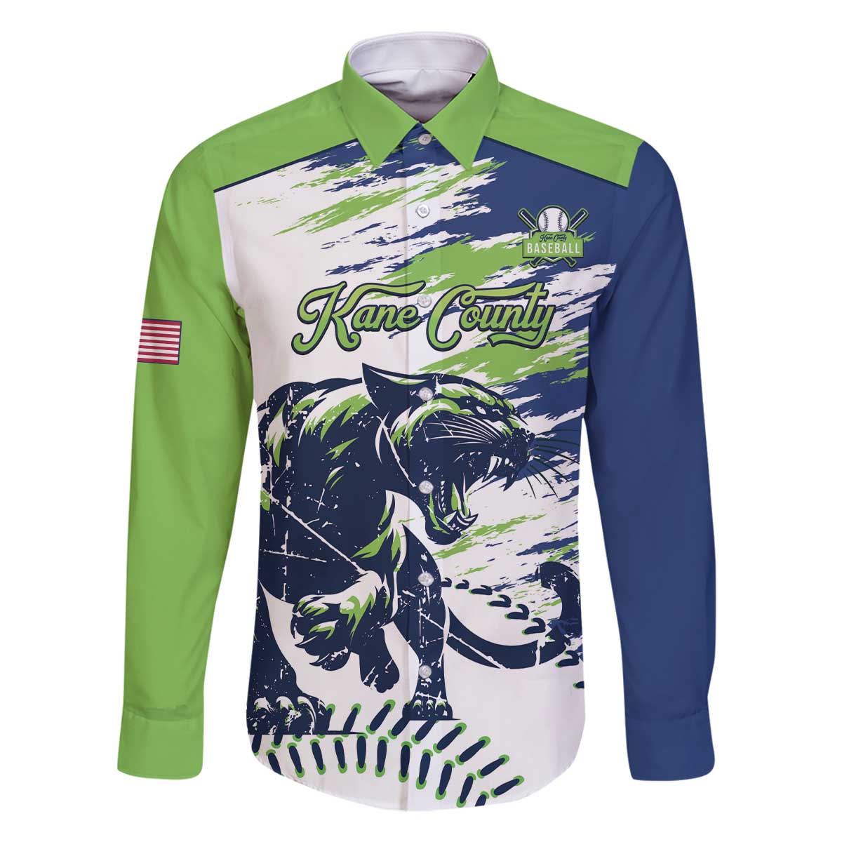 Kane County 2025 Baseball Custom Family Matching Off The Shoulder Long Sleeve Dress and Hawaiian Shirt Come On Cougar