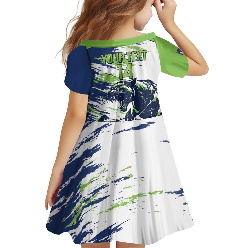 Kane County 2025 Baseball Custom Family Matching Off Shoulder Short Dress and Hawaiian Shirt Come On Cougar