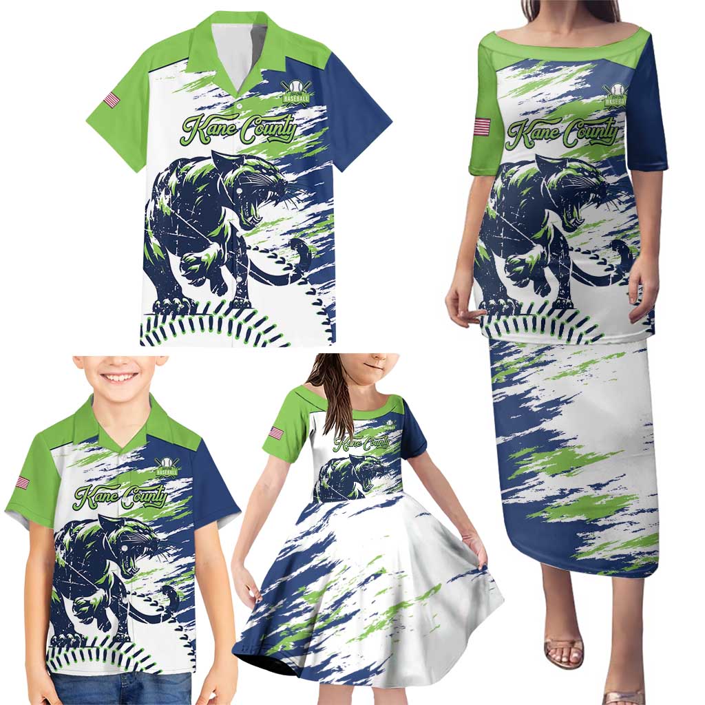 Kane County 2025 Baseball Custom Family Matching Puletasi and Hawaiian Shirt Come On Cougar