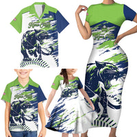 Kane County 2025 Baseball Custom Family Matching Short Sleeve Bodycon Dress and Hawaiian Shirt Come On Cougar