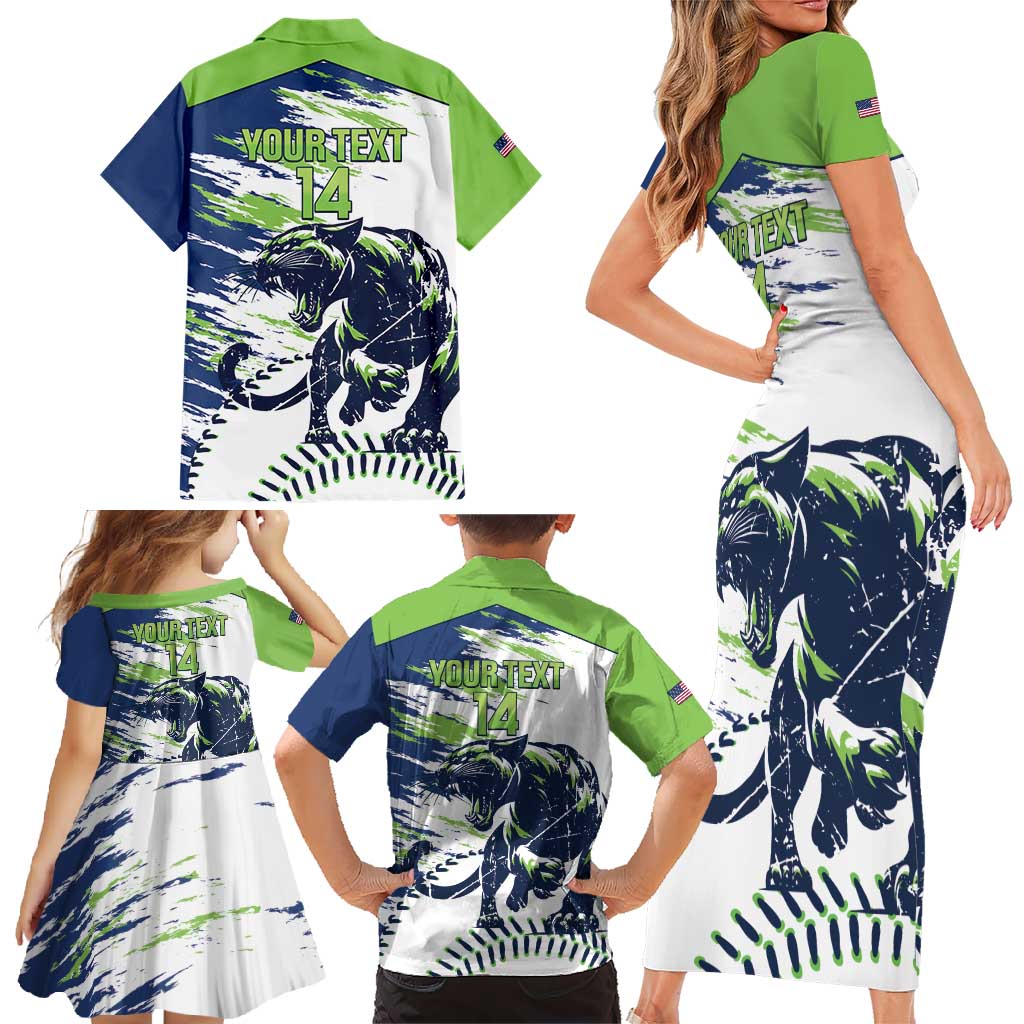 Kane County 2025 Baseball Custom Family Matching Short Sleeve Bodycon Dress and Hawaiian Shirt Come On Cougar