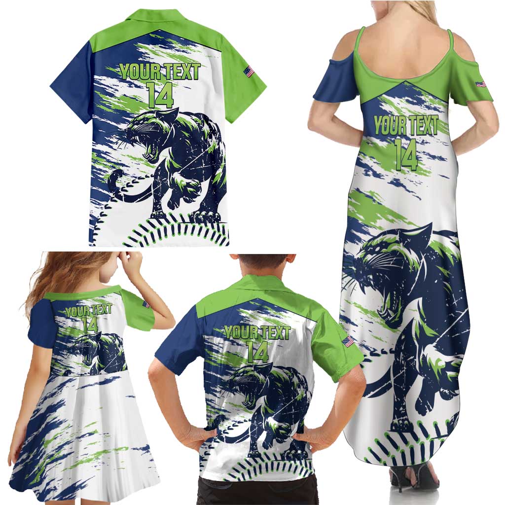 Kane County 2025 Baseball Custom Family Matching Summer Maxi Dress and Hawaiian Shirt Come On Cougar
