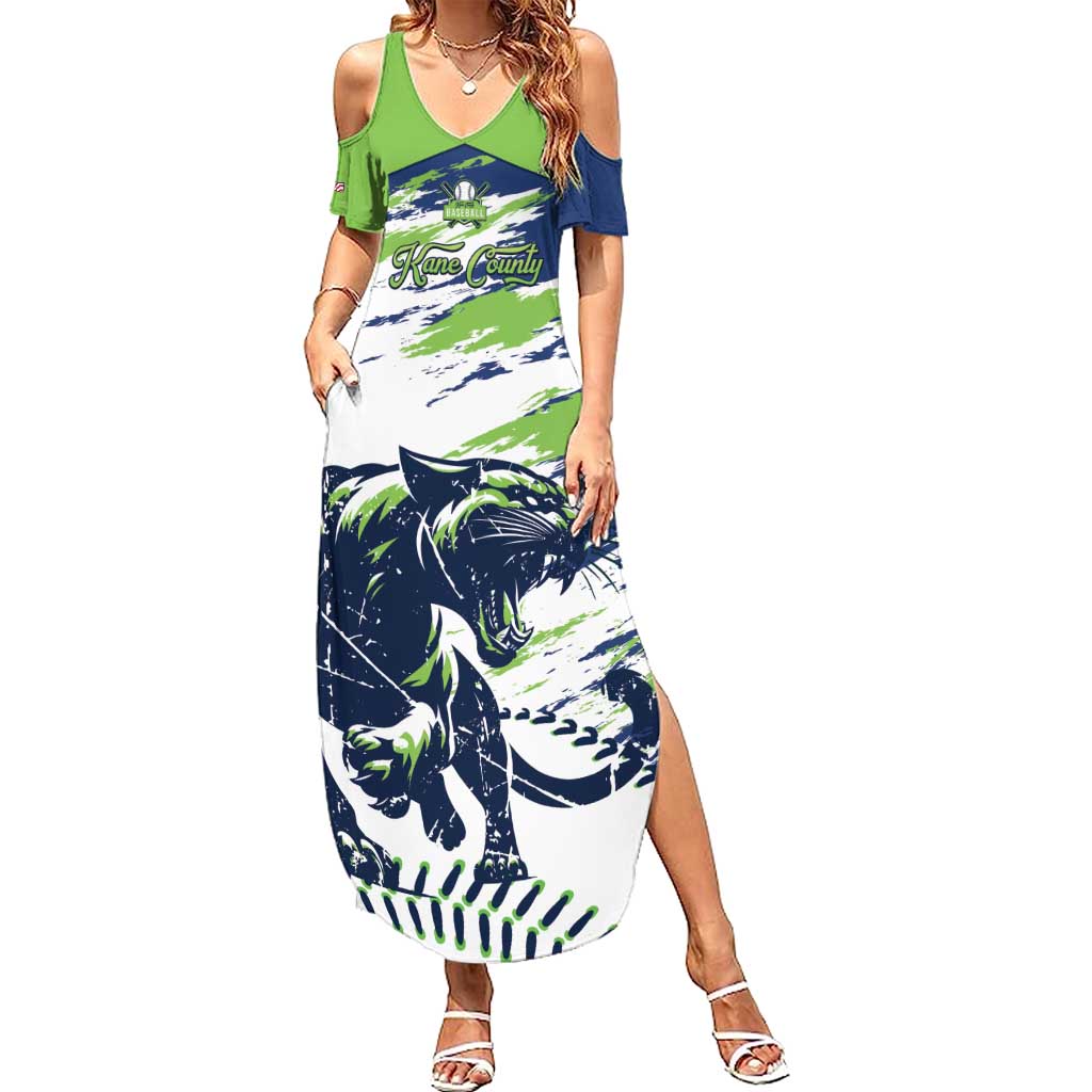 Kane County 2025 Baseball Custom Family Matching Summer Maxi Dress and Hawaiian Shirt Come On Cougar