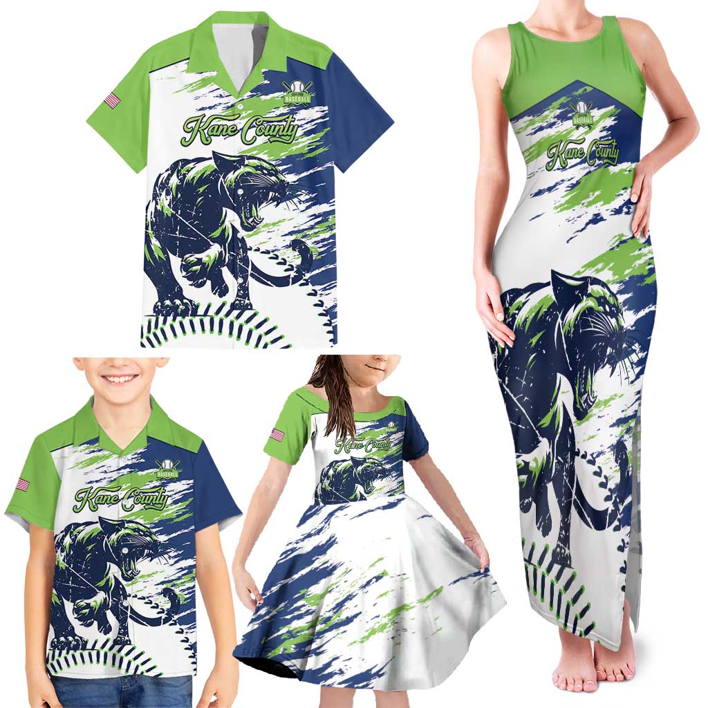 Kane County 2025 Baseball Custom Family Matching Tank Maxi Dress and Hawaiian Shirt Come On Cougar