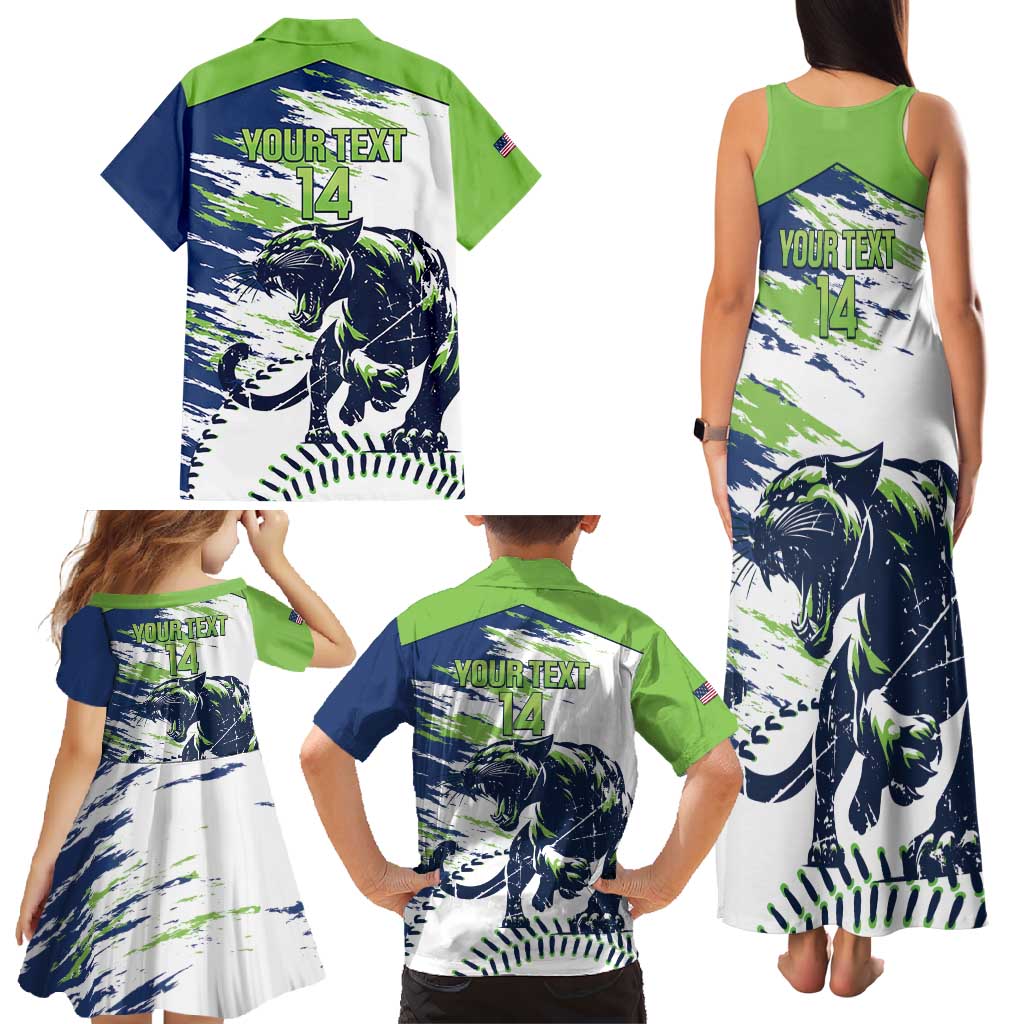 Kane County 2025 Baseball Custom Family Matching Tank Maxi Dress and Hawaiian Shirt Come On Cougar