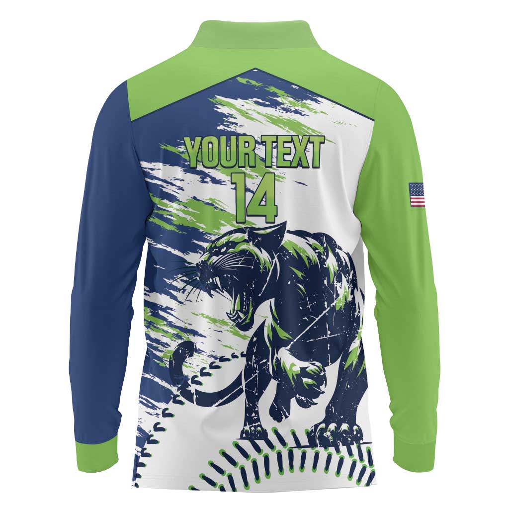 Kane County 2025 Baseball Custom Long Sleeve Polo Shirt Come On Cougar