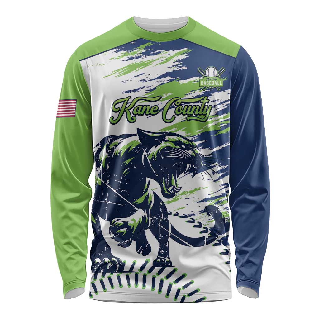 Kane County 2025 Baseball Custom Long Sleeve Shirt Come On Cougar