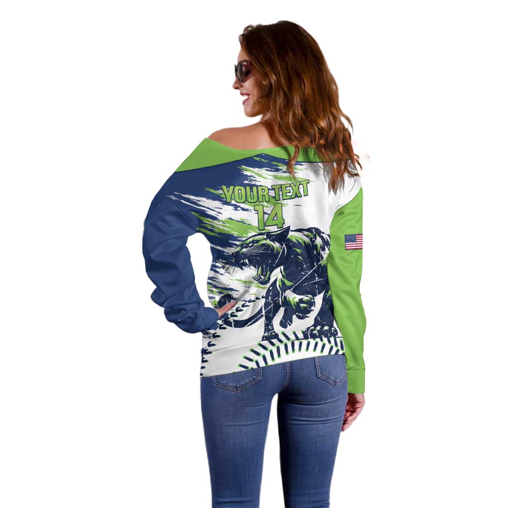 Kane County 2025 Baseball Custom Off Shoulder Sweater Come On Cougar