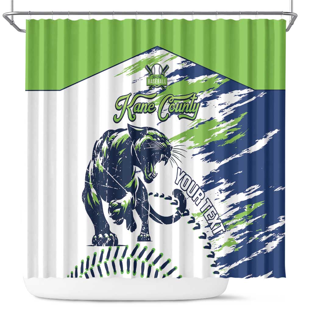 Kane County 2025 Baseball Custom Shower Curtain Come On Cougar