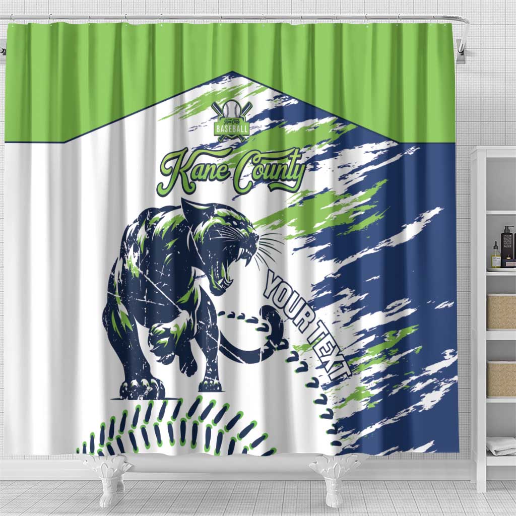 Kane County 2025 Baseball Custom Shower Curtain Come On Cougar