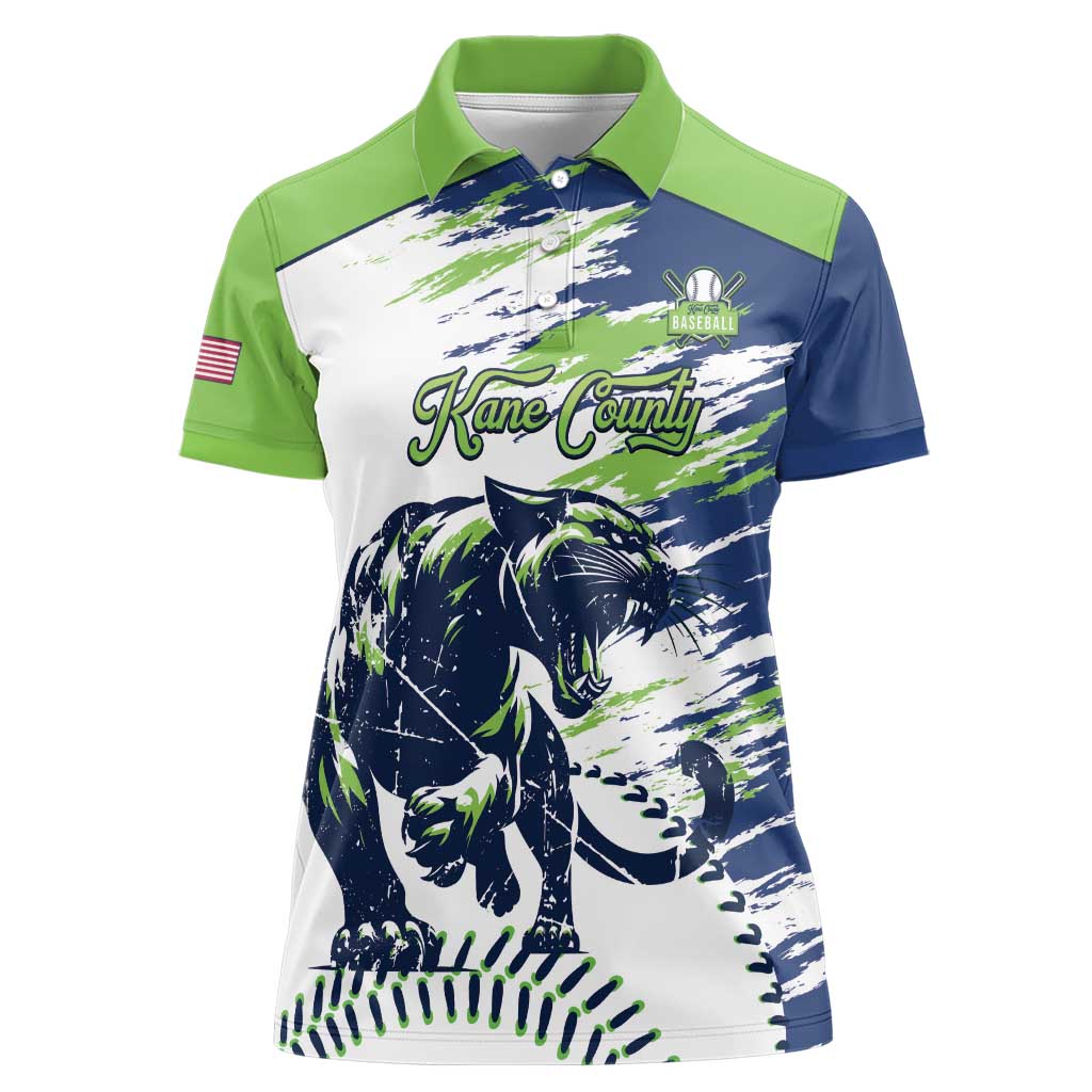 Kane County 2025 Baseball Custom Women Polo Shirt Come On Cougar