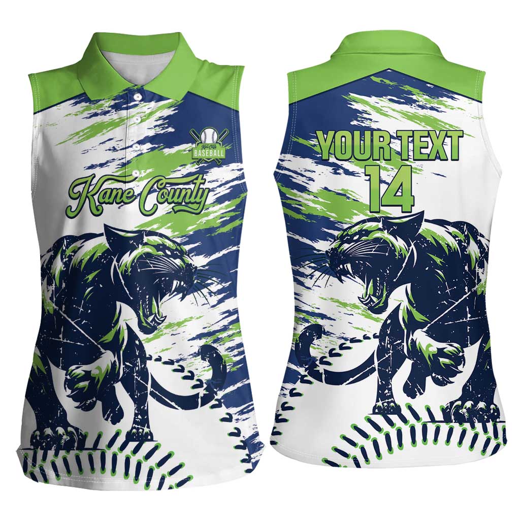 Kane County 2025 Baseball Custom Women Sleeveless Polo Shirt Come On Cougar