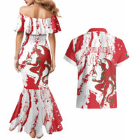 Diablos Rojos 2025 Baseball Custom Couples Matching Mermaid Dress and Hawaiian Shirt Come On Mexico
