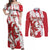 Diablos Rojos 2025 Baseball Custom Couples Matching Off Shoulder Maxi Dress and Long Sleeve Button Shirt Come On Mexico