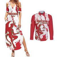 Diablos Rojos 2025 Baseball Custom Couples Matching Summer Maxi Dress and Long Sleeve Button Shirt Come On Mexico