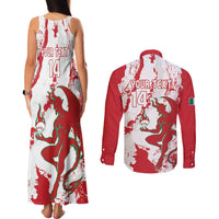 Diablos Rojos 2025 Baseball Custom Couples Matching Tank Maxi Dress and Long Sleeve Button Shirt Come On Mexico
