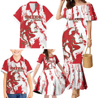 Diablos Rojos 2025 Baseball Custom Family Matching Mermaid Dress and Hawaiian Shirt Come On Mexico