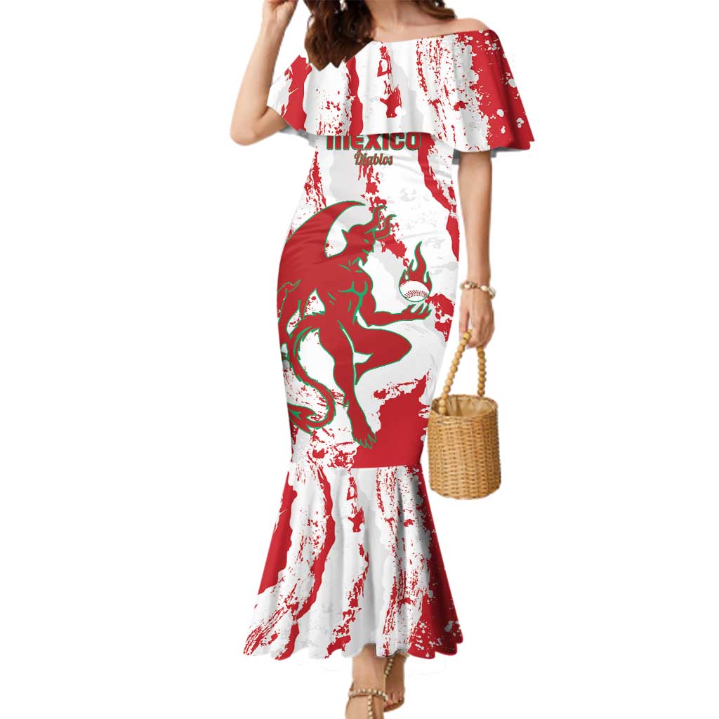 Diablos Rojos 2025 Baseball Custom Family Matching Mermaid Dress and Hawaiian Shirt Come On Mexico