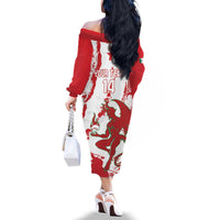 Diablos Rojos 2025 Baseball Custom Family Matching Off The Shoulder Long Sleeve Dress and Hawaiian Shirt Come On Mexico