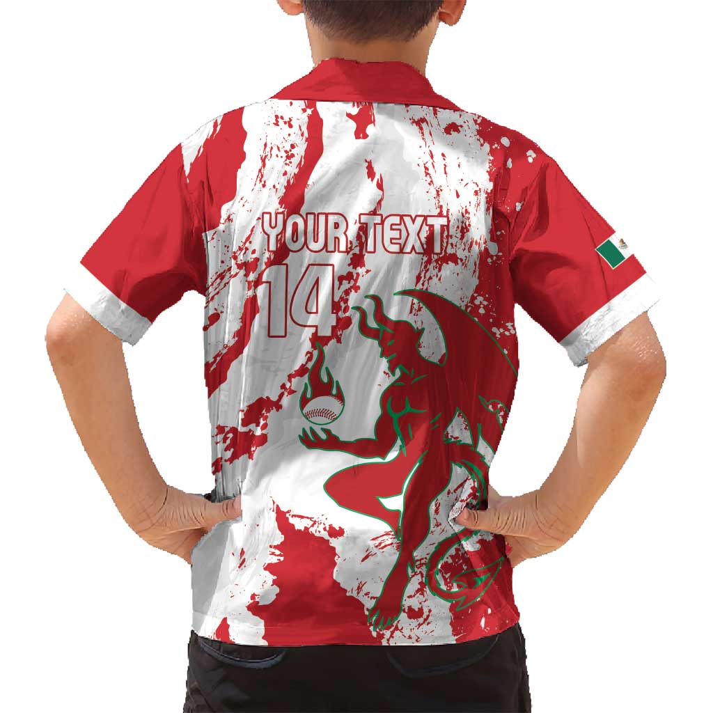Diablos Rojos 2025 Baseball Custom Family Matching Off Shoulder Short Dress and Hawaiian Shirt Come On Mexico
