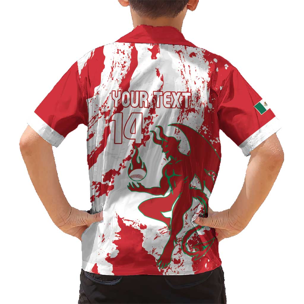 Diablos Rojos 2025 Baseball Custom Family Matching Short Sleeve Bodycon Dress and Hawaiian Shirt Come On Mexico