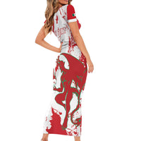 Diablos Rojos 2025 Baseball Custom Family Matching Short Sleeve Bodycon Dress and Hawaiian Shirt Come On Mexico