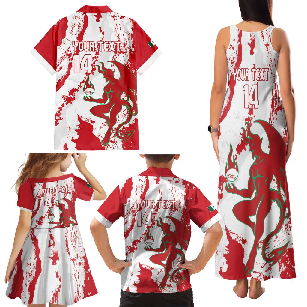 Diablos Rojos 2025 Baseball Custom Family Matching Tank Maxi Dress and Hawaiian Shirt Come On Mexico