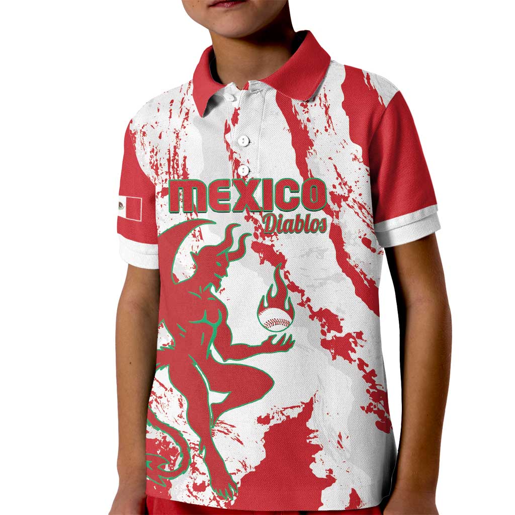 Diablos Rojos 2025 Baseball Custom Kid Polo Shirt Come On Mexico