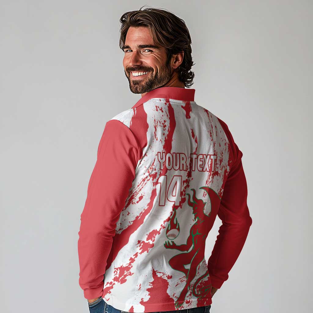 Diablos Rojos 2025 Baseball Custom Long Sleeve Polo Shirt Come On Mexico