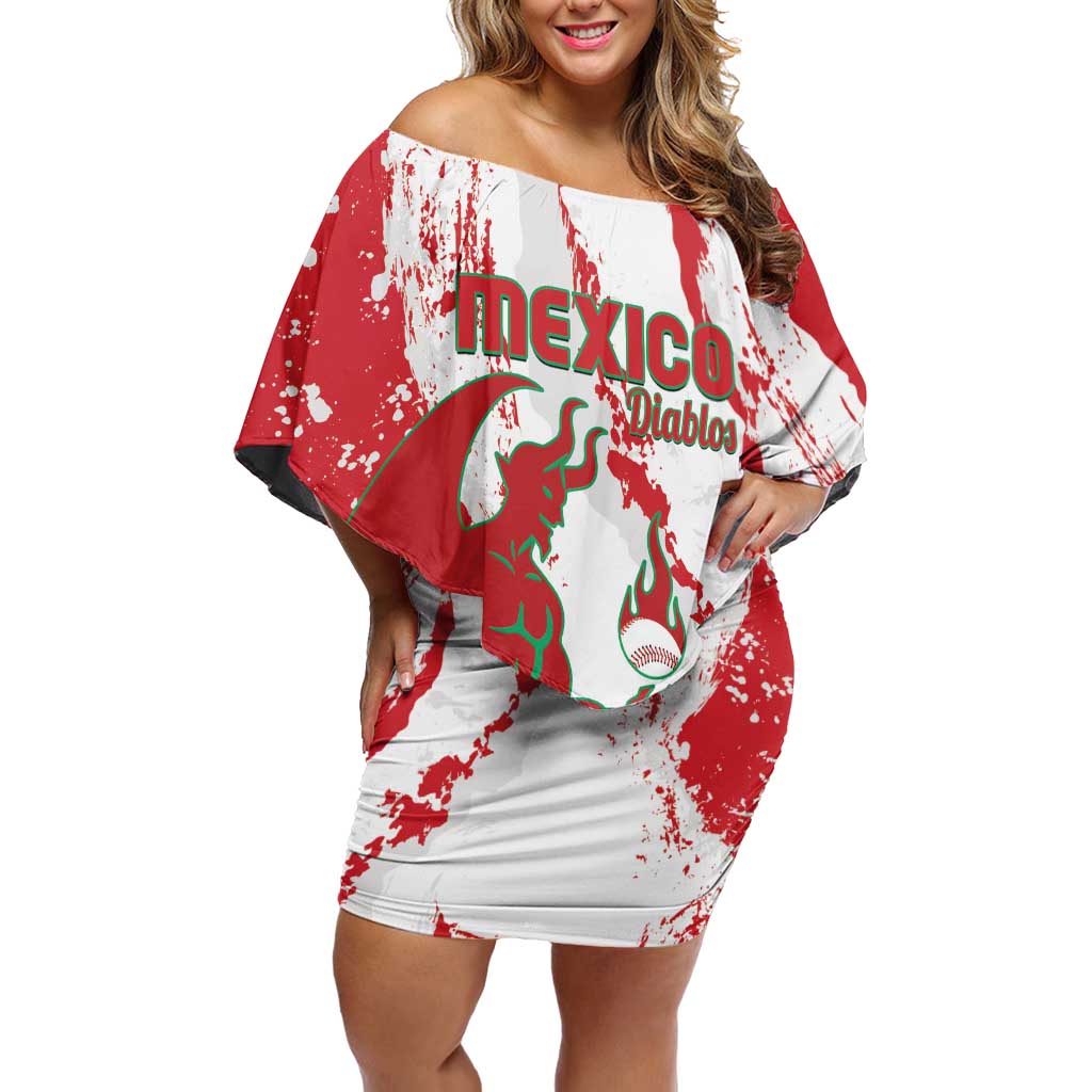 Diablos Rojos 2025 Baseball Custom Off Shoulder Short Dress Come On Mexico