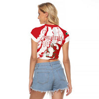 Diablos Rojos 2025 Baseball Custom Raglan Cropped T Shirt Come On Mexico