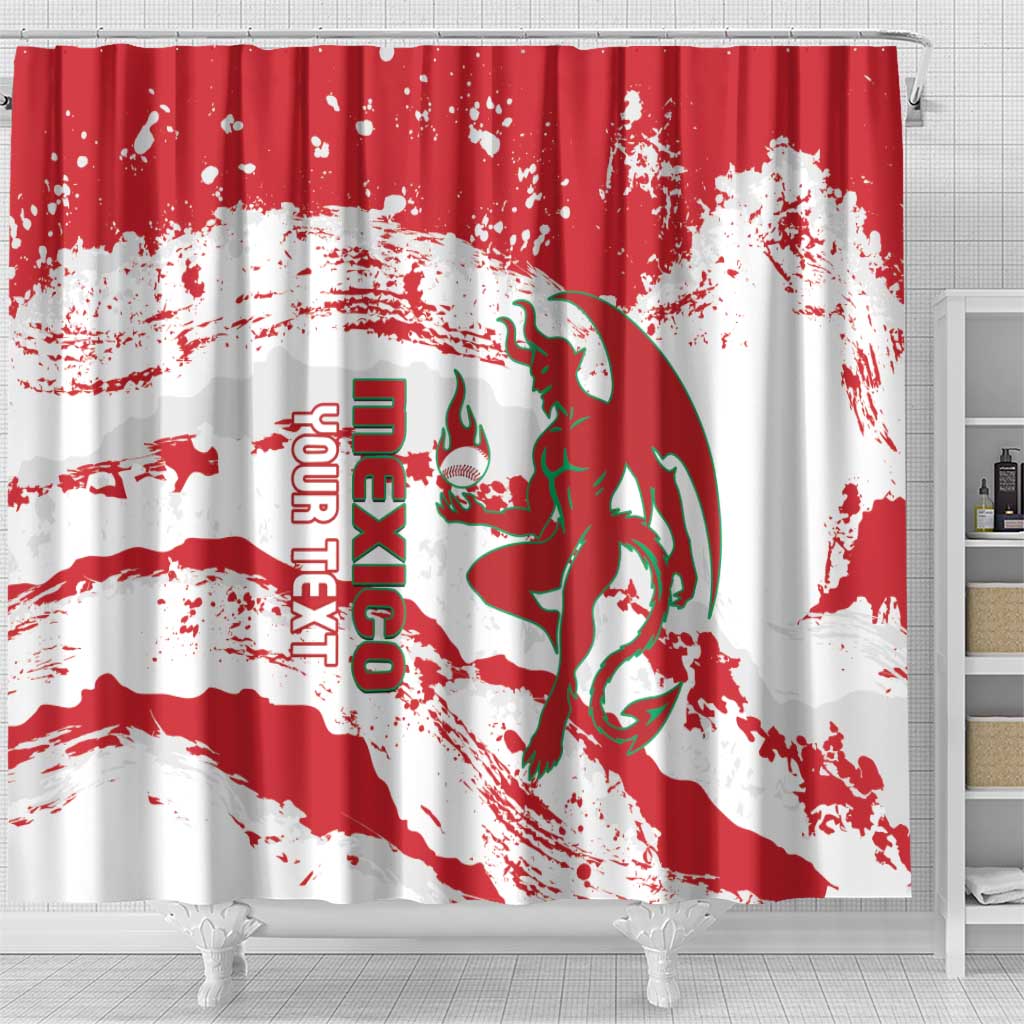 Diablos Rojos 2025 Baseball Custom Shower Curtain Come On Mexico