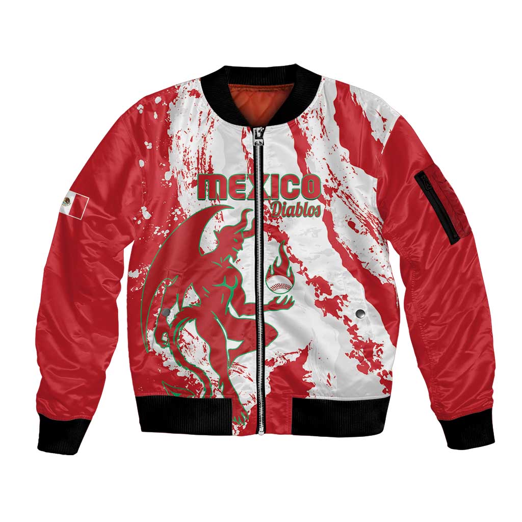 Diablos Rojos 2025 Baseball Custom Sleeve Zip Bomber Jacket Come On Mexico