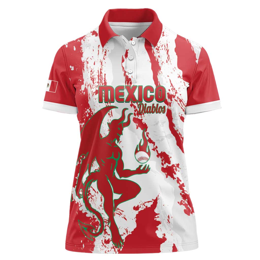 Diablos Rojos 2025 Baseball Custom Women Polo Shirt Come On Mexico