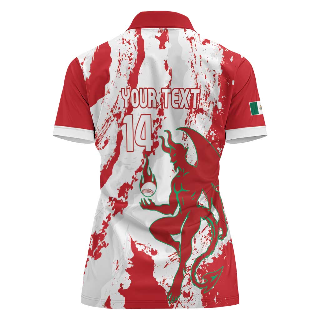 Diablos Rojos 2025 Baseball Custom Women Polo Shirt Come On Mexico