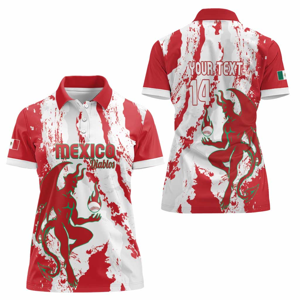 Diablos Rojos 2025 Baseball Custom Women Polo Shirt Come On Mexico