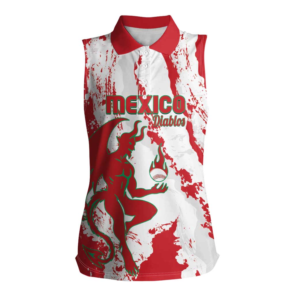 Diablos Rojos 2025 Baseball Custom Women Sleeveless Polo Shirt Come On Mexico