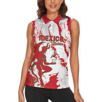 Diablos Rojos 2025 Baseball Custom Women Sleeveless Polo Shirt Come On Mexico