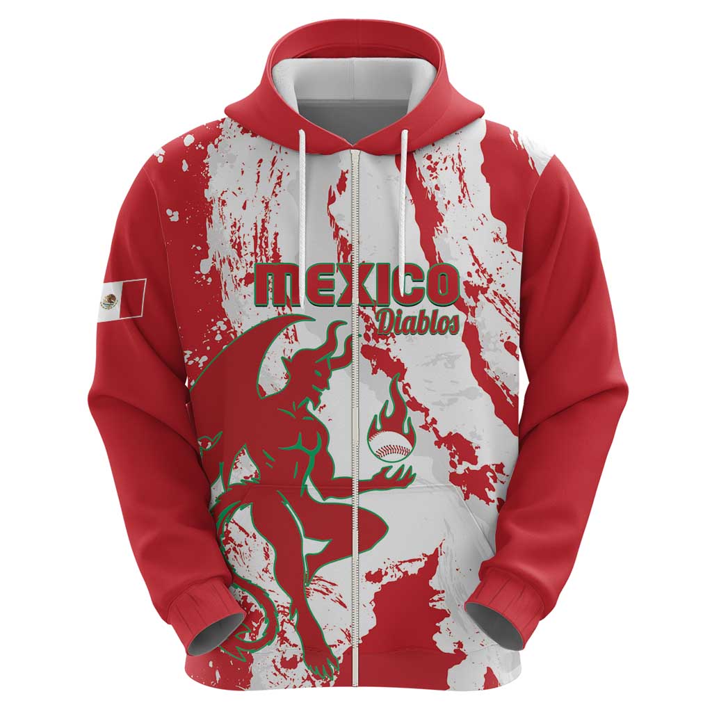 Diablos Rojos 2025 Baseball Custom Zip Hoodie Come On Mexico
