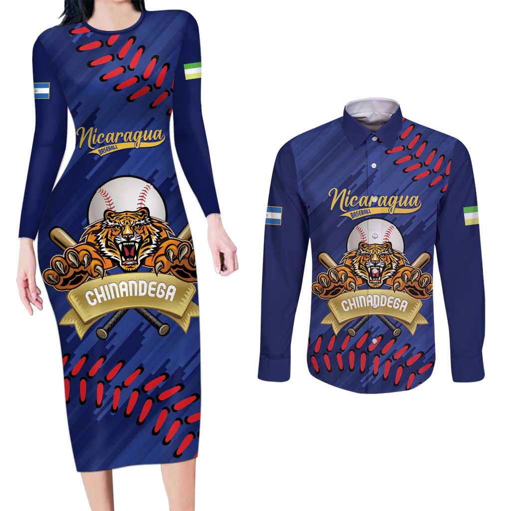 Chinandega 2025 Baseball Custom Couples Matching Long Sleeve Bodycon Dress and Long Sleeve Button Shirt Come On Tigres