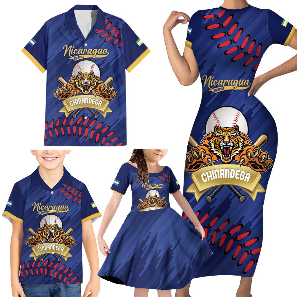 Chinandega 2025 Baseball Custom Family Matching Short Sleeve Bodycon Dress and Hawaiian Shirt Come On Tigres
