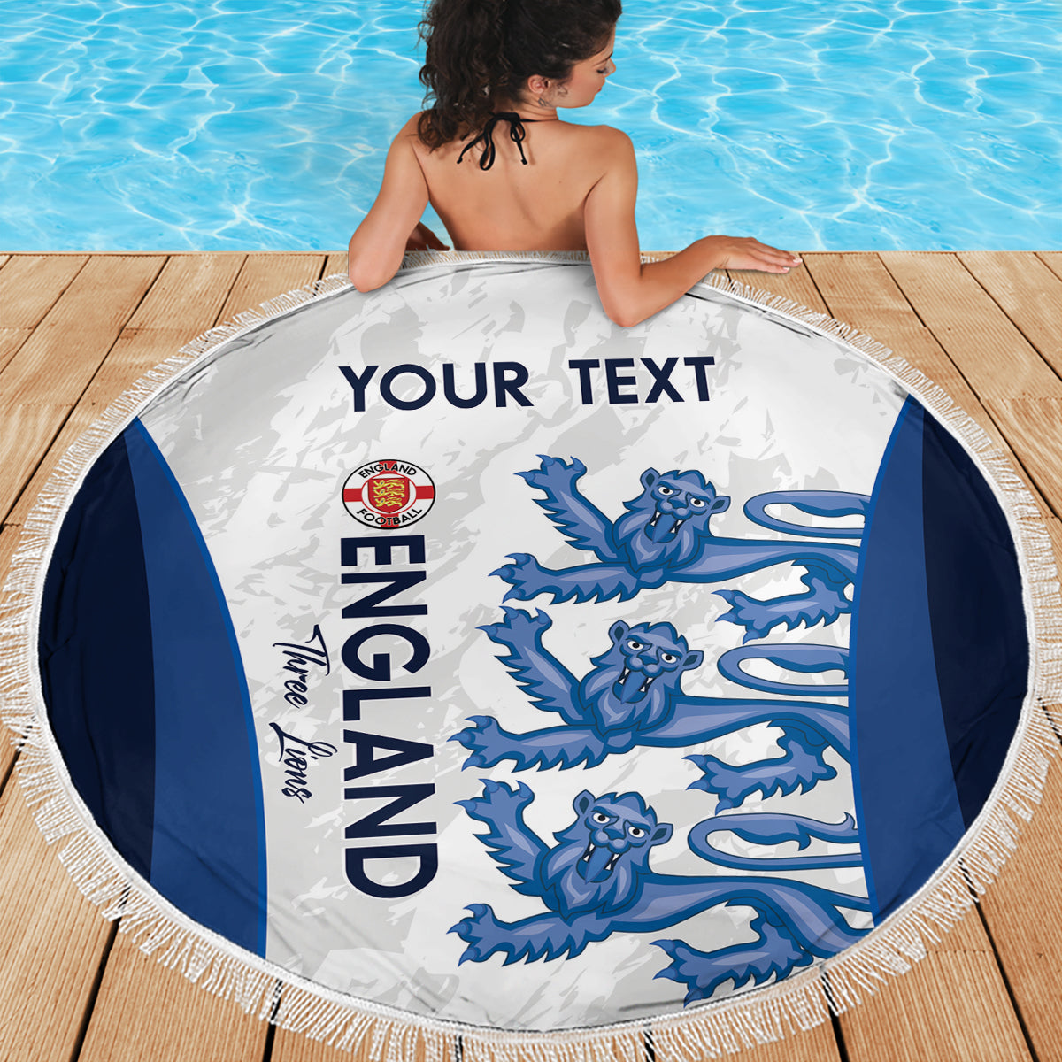 Custom England Football Beach Blanket 2024 Go Champions Three Lions - Wonder Print Shop