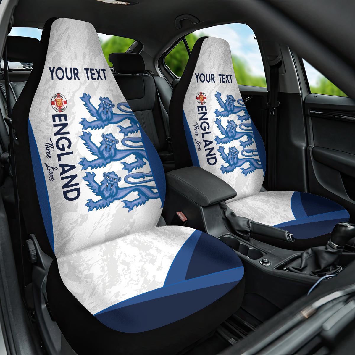 Custom England Football Car Seat Cover 2024 Go Champions Three Lions